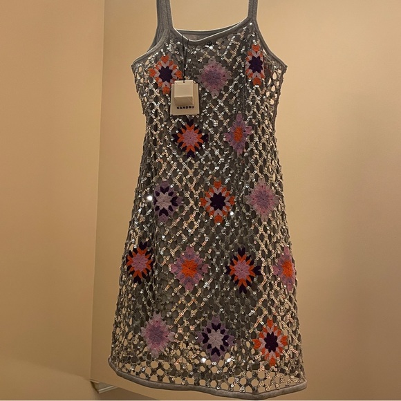Sandro
Brunielou Sequined Crochet Shift Dress 40 NWT - Picture 10 of 11